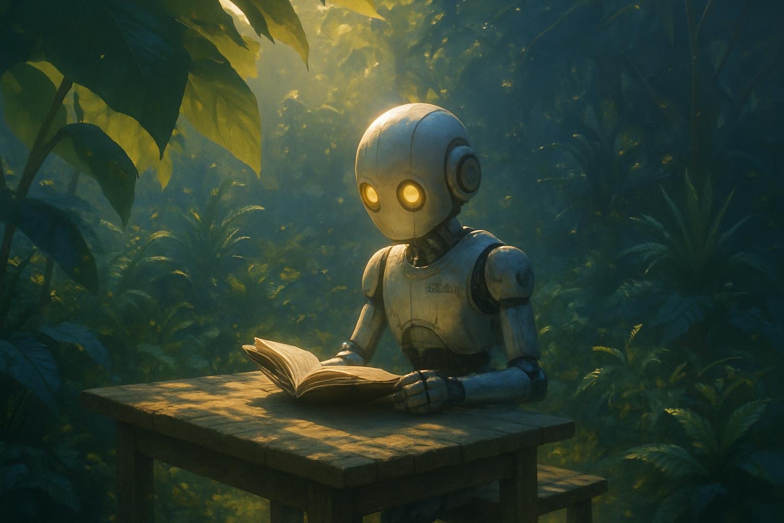 SONDA-01 reading in a sunlit garden in 1F3D9